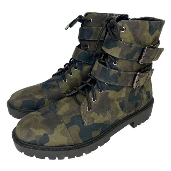 S2B2 Jessica Simpson Kerina Lace-Up Camo Boot Women's 8M - Picture 1 of 6